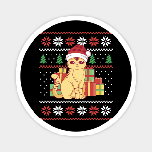 Christmas cat ugly sweater Magnet